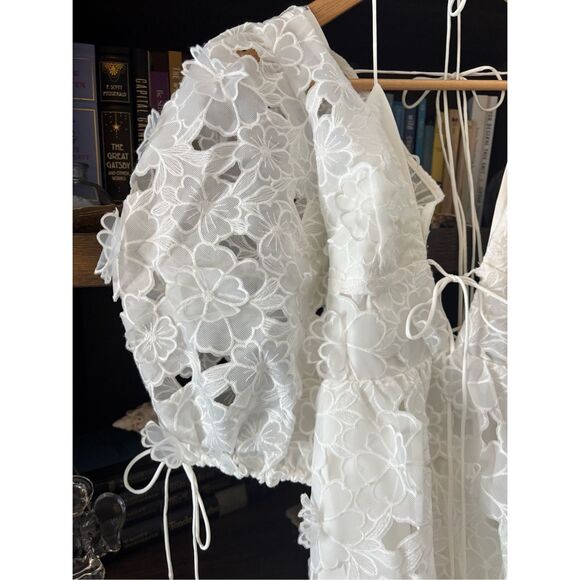 NWT For Love & Lemons Leighton White Floral Maxi Dress Size Small - Picture 10 of 12